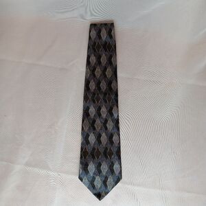 Axis Silk Necktie Rhombus Patterned Men's Made In USA